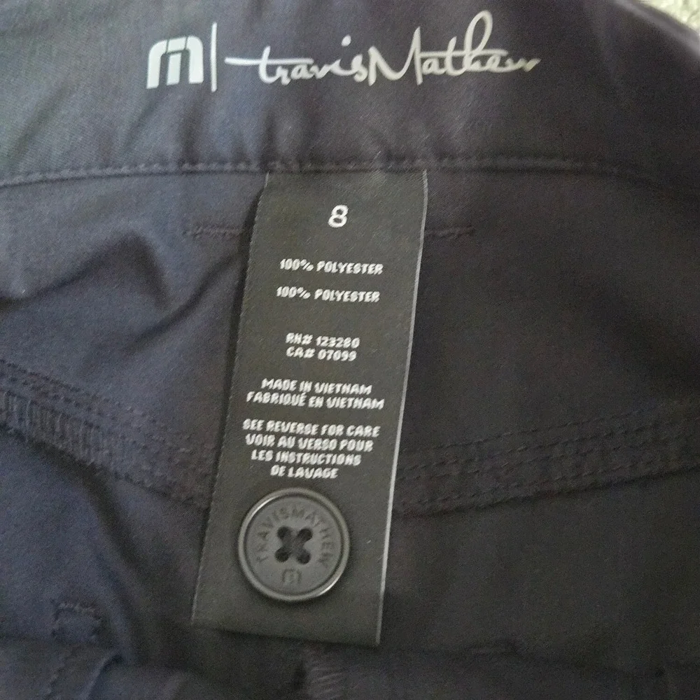 TravisMathew Boys Black Performance Golf Pants Size 8 Straight Leg Trousers